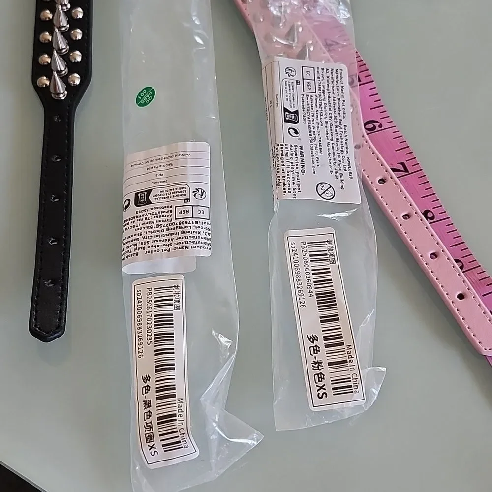 NWT Spiked Faux Leather Dog Collars